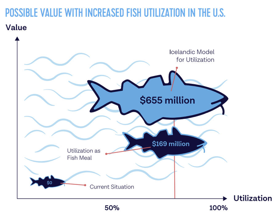 Possible value with increased fish utilization in the U.S.